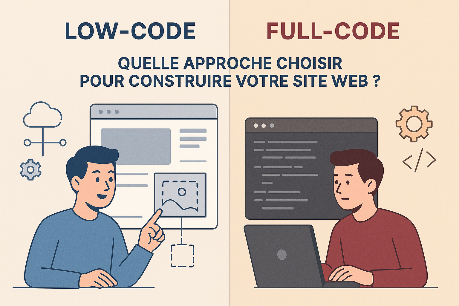 Low-code vs Full-code : Le guide pour choisir votre création web.